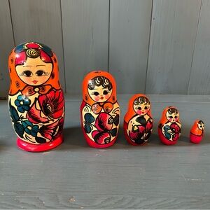 Russian Colorful Nesting Dolls Set (Five)